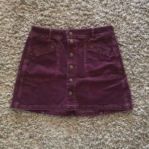 Maroon corduroy mini skirt
